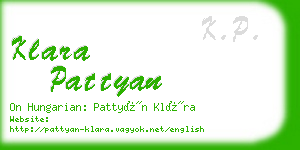 klara pattyan business card